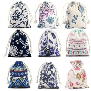 Burlaps Bags with Drawstrings- Jewelry Pounches Sacks Fabric Linen Packing Storage Gift Bag for Wedding Party Shower Christmas Birthday Thanksgiving Halloween DIY Craft, 27 Pcs (5 x 7 inch) Ovenot Burlaps Bags with Draw