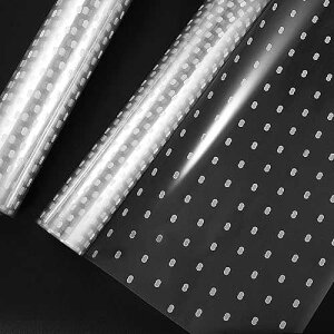 Cellophane Wrap Roll / Unfolded Width 32 inch x 100 Ft White Dot Florist Paper Wrapper 3 Mil Thicken Long Film Wrappings for Flowers,Basket,Packing Paper STOBOK Cellophane Wrap Roll / Unfolded Width 32 inch x 100 Ft