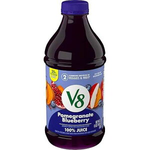 V8 Blends 100% Juice Pomegranate Blueberry Juice, Fruit and Vegetable Juice Blend, 46 Fl Oz Bottle