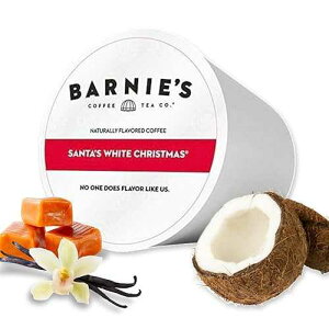 Barnie's Santa's White Christmas Coffee Pods Compatible with Keurig Brewers - A Festive Holiday Coffee Blend of Coconut, Vanilla, and Caramel Flavors - 48 count BARNIE'S COFFEE TEA CO. Barnie's Santa's White Christma