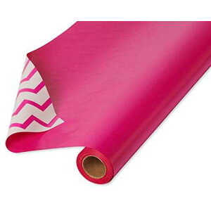 American Greetings Reversible Wrapping Paper Jumbo Roll for All Occasions, Pink and Chevron (1 Jumbo Roll, 175 sq. ft.)