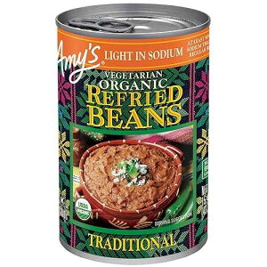 Amy's Organic Refried Beans Canned, Traditional Beans Light in Sodium, Vegan. Gluten Free and Vegetarian, 15.4 Oz