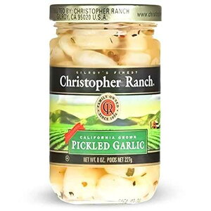 Christopher Ranch Pickled Garlic Cloves in a Jar / 100% California-Grown Fresh Garlic / Peeled and Pickled for Convenience / Ideal for Cooking, Snacking & Pickled Vegetables Lovers / 8 oz (Pack of 1)