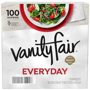 Vanity Fair �����i�v�L���A���i�v�L�� 100 �� Vanity Fair Everyday Paper Napkins, 100 Count, Disposable Napkins Made Soft And Smooth For Everyday Meals