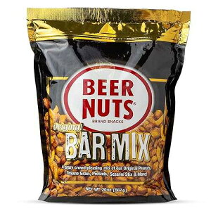 BEER NUTS Original Bar Mix - Pretzels, Cheese Stix, Sesame Stix, Insane Grain - 20oz Resealable Bag (Pack of 1)