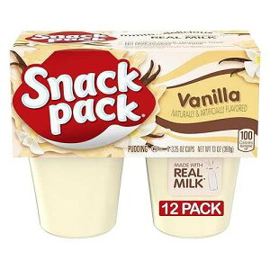 Snack Pack Vanilla Flavored Pudding Cups, 3.25 oz., 4-Count (Pack of 12)