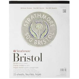 Strathmore (580-62 500 �V���[�Y �u���X�g���A2 �w�x�������\�ʁA11 �C���` x 14 �C���`�A���A15 ��) Strathmore (580-62 500 Series Bristol, 2-Ply Vellum Surface, 11x14, White, 15 Sheets