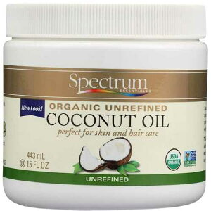 Spectrum Essentials �I�[�K�j�b�N �R�R�i�b�c �I�C�� - ������ - 15 �I���X (3 �p�b�N) Spectrum Essentials Organic Coconut Oil - Unrefined - 15 Oz (Pack of 3)