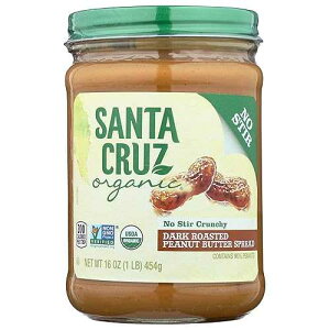 Santa Cruz Organic Organic No Stir Dark Roasted Crunchy Peanut Butter Spread, 16 OZ