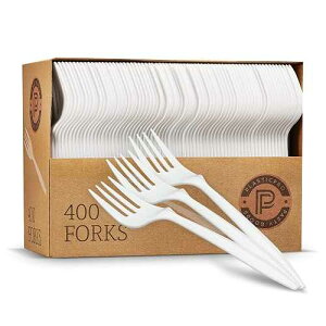 PLASTICPRO �J�g�����[ 400 ���ʃz���C�g�g���̂ăv���X�`�b�N�i�C�t PLASTICPRO Cutlery 400 Mediumweight White Disposable Plastic Knives