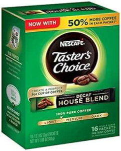 lXJtF eCX^[Y`CX fJtFCX^gR[q[AnEXuh (16JEg x0.106IX) (8pbN) Nescafe Taster's Choice Decaf Instant Coffee, House Blend (16 count x0.106oz) (Pack of 8)