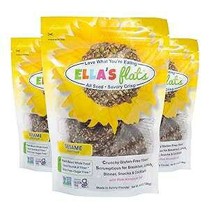 ELLA'S FLATS ELLA S FLATS Sesame All Seed Savory Crisps All Natural, Gluten Free, Good Source of Protein, High Fiber, Vegan and Keto Friendly (3 Pack)