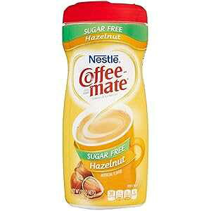 Coffee-mate シュガーフリーパウダーコーヒークリーマー - ヘーゼルナッツ - 10.2 オンス Nestle Coffee-mate Sugar-Free Powdered Coffee Creamer - Hazelnut - 10.2 oz.