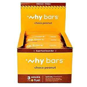 Why Bars�A�X�[�p�[�t�[�h�X�i�b�N�o�[�A�`���R�s�[�i�b�c�A9�p�b�N Why Bars, Super Food Snack Bar, Choco Peanut, 9 Pack