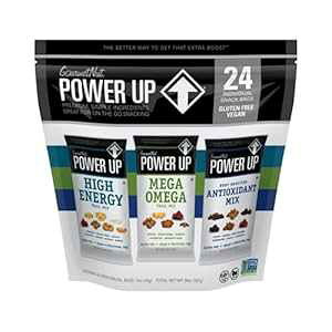 Power Up Premium Trail Mix - Variety Pack 24pk - 1.5oz: , Mega Omega, High Energy - Gluten Free, Vegan, Non-GMO