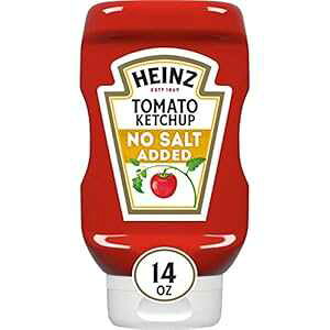 nCc P`bvAA14 IX Heinz Ketchup, No Salt, 14 oz