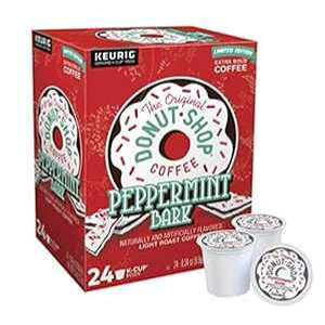 Globalpixels The Original Donut Shop Coffee 24 K Cups Count Pods Capsules (FLAVORS) Light/Medium/Bold Roast Flavored Premium Coffee For Keurig Machine (24 K-Cups Original Donut Shop Peppermint Bark)