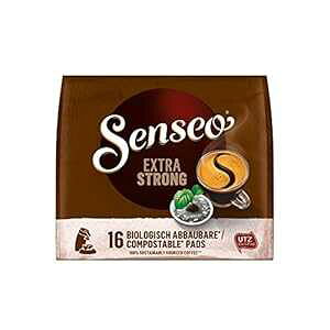 Senseo Extra Strong Dark Roast Coffee Pods, 16 Count (Pack of 5) - Single Serve Coffee Pods Bulk Pack for Senseo Coffee Machine - Compostable Coffee Pods for Hot or Iced Coffee, Cold Brew Coffee