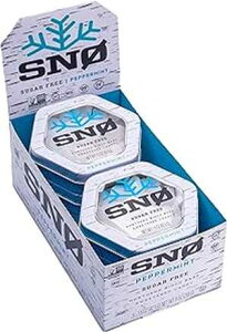 SNO Peppermint KETO Xylitol Candy Chips (6-Pack) - SN 1.5oz Tin - Sugar-Free Candy With Only 2 Ingredients Low Carbs, Diabetic-Friendly, Non-GMO, Vegan, GF & Kosher Purest candy in the world