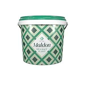 Maldon SaltACt[NA3.1|hAoN^uAR[VAi`AAOAs~bhNX^ Maldon Salt, Sea Salt Flakes, 3.1 lb, Bulk Tub, Kosher, Natural, Handcrafted, Gourmet, Pyramid Cryst
