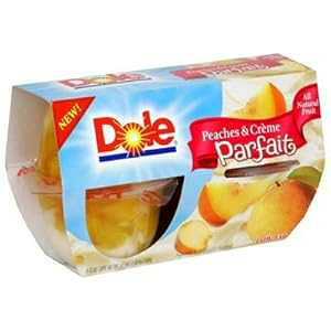 DoleAptFJbvAs[`N[A4A17.2IXpbP[Wi4pbNj Dole, Parfait Cups, Peaches & Creme, 4 Count, 17.2oz Package (Pack of 4)