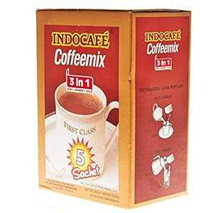 Indocafe Coffeemix 3 in 1 �t�@�[�X�g�N���X 5 �J���b�g�A100 �O���� (2 �p�b�N) Indocafe Coffeemix 3 in 1 First Class 5-ct, 100 Gram (Pack of 2)