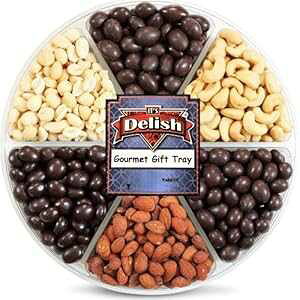 It's Delish グルメチョコレートと塩ナッツ ラージ ギフトトレイ 6 ポイント ? 新年のイベント、父、母の日、家族パーティー、誕生日、バレンタインデー、記念日、お悔やみ用のギフトボック