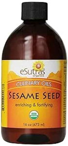 Esutras Organics S}qA16 IX Esutras Organics Sesame Seed Oil, 16 Ounce