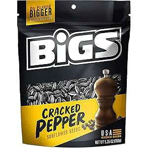 rbOXV[\gƂЂъybp[Ђ܂̎A5.35IXi3pbNj Bigs Sea Salt and Cracked Pepper Sunflower Seeds, 5.35 Ounce (Pack of 3)