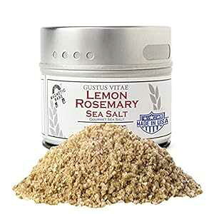 Gustus Vitae -  [Y}[ V[ \g - `qg݊F - C - {iIȃO - ʂ Gustus Vitae - Lemon Rosemary Sea Salt - Non GMO Verified - Magnetic Tin - Authentic Gourmet Sea