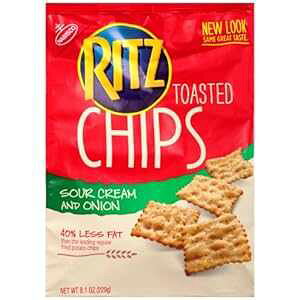 bc T[ N[ & IjI `bvXA8.1 IX obO (4 pbN) Ritz Sour Cream & Onion Chips, 8.1-Ounce Bags (Pack of 4)