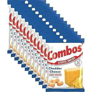 COMBOS `F_[`[Y NbJ[ xCNh XibN 6.3 IX obO (12 pbN) COMBOS Cheddar Cheese Cracker Baked Snacks 6.3-Ounce Bag (Pack of 12)