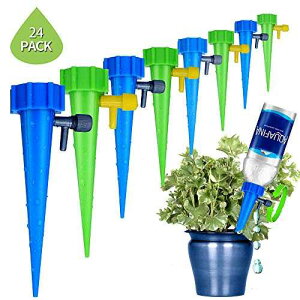 LABOTA 24pbN UXpCN ߉\ȐAUXpCN X[[XRg[ouXCb`t |A&Op LABOTA 24 Packs Self Watering Spikes, Adjustable Plant Watering Spikes with 