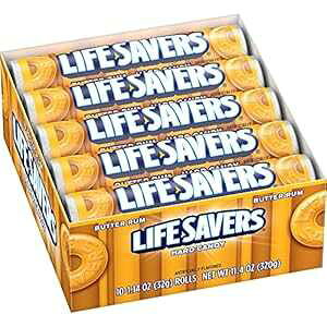 LIFE SAVERS �o�^�[ ���� �n�[�h �L�����f�B �o���N�A1.14 �I���X (20 �V���O�� �p�b�N) LIFE SAVERS Butter Rum Hard Candy Bulk, 1.14 ounce (20 Single Packs)