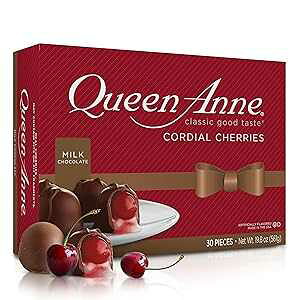 Queen Anne Milk Chocolate Covered Cordial Cherries 19.8 oz 30 Piece Gift Box Whole Cherry Sweet Creamy Fruity Flavor