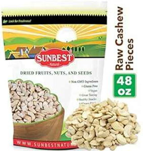 TxXg i` JV[ s[X AAAĖ\ȑܓ (s[XA3 |h) SunBest Natural Cashew PIECES Raw, Unsalted, Unroasted in Resealable Bag (Pieces, 3 Lb)