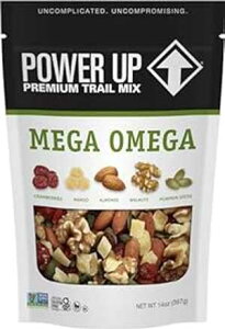 Power Up Premium Trail Mix - Mega Omega Trail Mix 14oz, Gluten Free, Vegan, Non-GMO