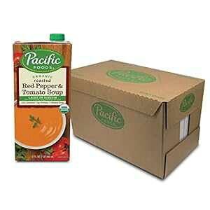 Pacific Foods I[KjbN N[~[ [Xgbhybp[ & g}g X[vAyigEA32 tʃIX (12 pbN) Pacific Foods Organic Creamy Roasted Red Pepper & Tomato Soup, Light Sodium,32 Fl Oz (Pa