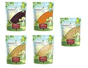 ギフトボックス入りオーガニックスーパーパウダー - アサイベリーパウダー、ゴジベリーパウダー、サチャインチパウダー、マカパウダー、メスキートパウダー Food to Live Organic Super Powders in a