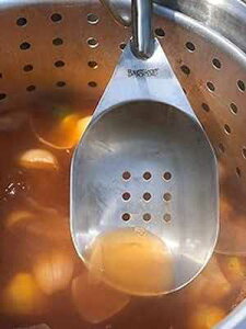 Bayou Classic 40-in Stainless Bayou Spoon Perfect For Crawfish Boils and Large Batch Outdoor Cooking Features 40-in Handle and a 9-in x 6.5-in Stainless Bowl