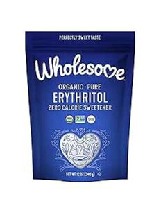 Wholesome Sweeteners 12-Ounce Organic Erythritol Sweetener, Zero Calorie Sweetener, Keto Friendly, Non GMO, Gluten Free & Vegan Sweetener, 1 Pack