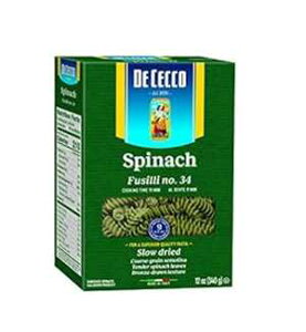 De Cecco pX^Aق񑐃tWb No.34A12 IX (12 pbN) - C^AAςƓSAuY_CX (VKP0034) De Cecco Pasta, Spinach Fusilli No.34, 12 OZ (Pack of 12) - Made in Italy, High in Pro
