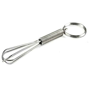 ~jAĊL[z_[ mxeB VFt NbN Op Vo[ BigKitchen Mini Whisk Keychain Novelty for Chef Cook Foodie, Silver