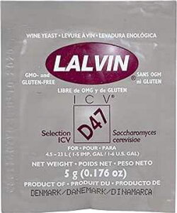 Lalvin D 47 ICV Cy - 5 g TVF Homebrewers Outpost Lalvin D 47 ICV Wine Yeast - 5 g Sachet