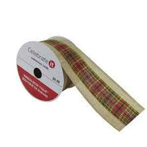Celebrate It 2.5C` tFCNl C[`FbN{ {E^C iԍ 10521683 Celebrate It 2.5" Faux Linen Wired Plaid Ribbon Bow-Tique Item # 10521683