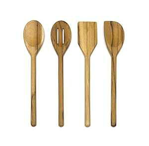 Lipper International 726 �`�[�N�ރL�b�`���c�[�� �����p 4�_�Z�b�g ����11�C���` Lipper International 726 Teak Wood Kitchen Tools for Cooking, 4-Piece Set, 11 Long