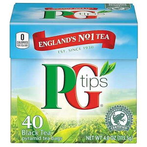 PG Tips Premium Black Tea Bags Non-Pyramid, 40 Count (Pack of 1)