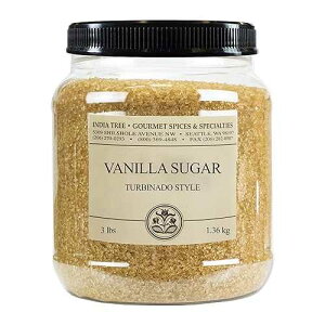 ??? ?? ??? ??, 1.3???? India Tree Vanilla Sugar, 3 lb Canister - Vegan, Non-GMO and Fair Trade Raw Cane Sugar with Real Vanilla Bean
