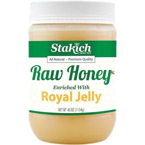 Stakich [[[I - AHAM - 40 IX Stakich Royal Jelly Enriched Raw Honey - Pure, Unprocessed, Unheated - 40 Ounce