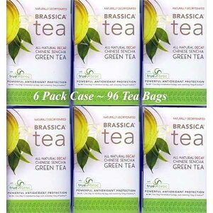 Brassica Tea fJtFΒATruebroc A6  (v 96 eB[obO) Brassica Tea Decaf Sencha Green Tea with Truebroc, 6 boxes (96 Total Tea Bags)